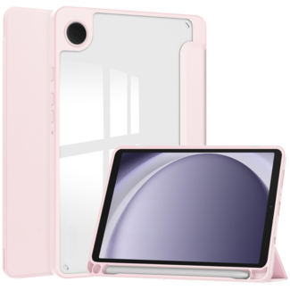 Case2go Case2go - Tablet hoes geschikt voor Samsung Galaxy Tab A9 (2023) - Acrylic Trifold case met Pencil houder - Licht Roze