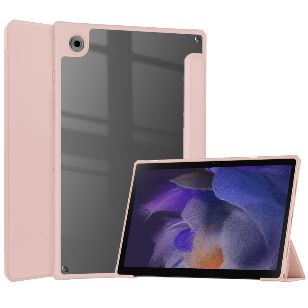 Case2go - Tablet Hoes geschikt voor Samsung Galaxy Tab A8 (2022 &amp; 2021) - 10.5 Inch - Transparante Case - Tri-fold Back Cover - Roze afbeelding