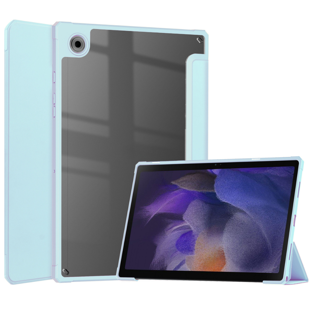Case2go - Tablet Hoes geschikt voor Samsung Galaxy Tab A8 (2022 &amp; 2021) - 10.5 Inch - Transparante Case - Tri-fold Back Cover - Licht Blauw afbeelding
