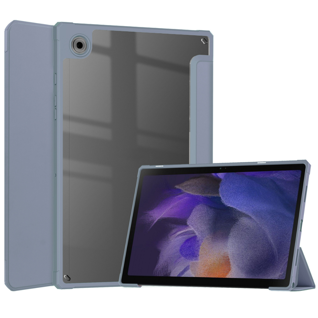 Case2go - Tablet Hoes geschikt voor Samsung Galaxy Tab A8 (2022 &amp; 2021) - 10.5 Inch - Transparante Case - Tri-fold Back Cover - Paars afbeelding