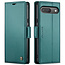 CaseMe - Hoesje geschikt voor Google Pixel 9/9 Pro  - Retro Wallet Book Case - Met Magnetische Sluiting - Groen