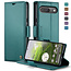CaseMe - Hoesje geschikt voor Google Pixel 9/9 Pro  - Retro Wallet Book Case - Met Magnetische Sluiting - Groen