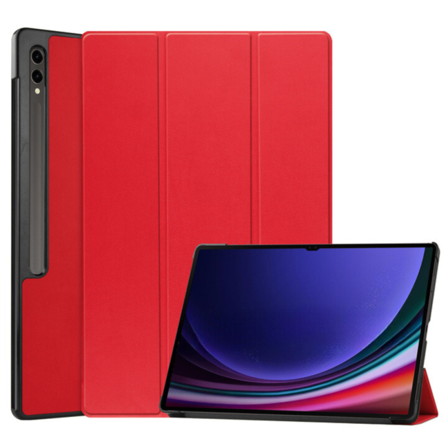 Case2go - Tablet hoes geschikt voor Samsung Galaxy Tab S10 Ultra / S9 Ultra (2024) - Tri-Fold Book Case - 14.6 inch - Rood