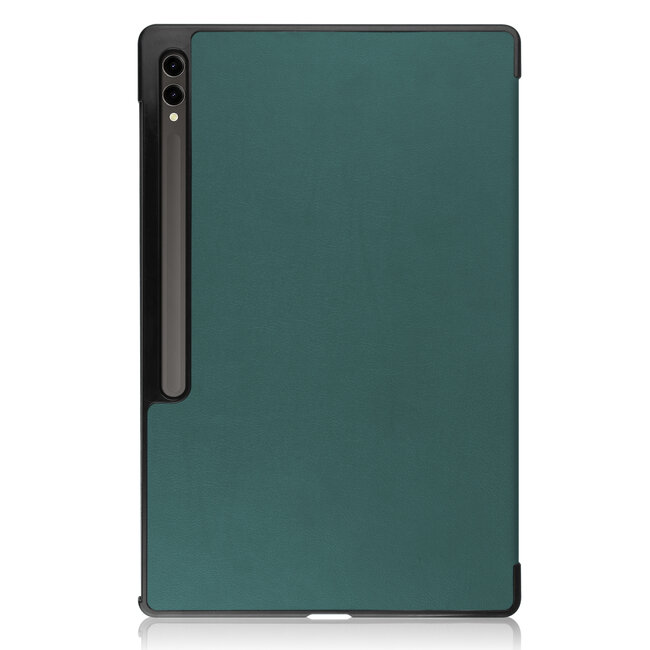 Case2go - Tablet hoes geschikt voor Samsung Galaxy Tab S10 Ultra / S9 Ultra (2024) - Tri-Fold Book Case - 14.6 inch - Donker Groen