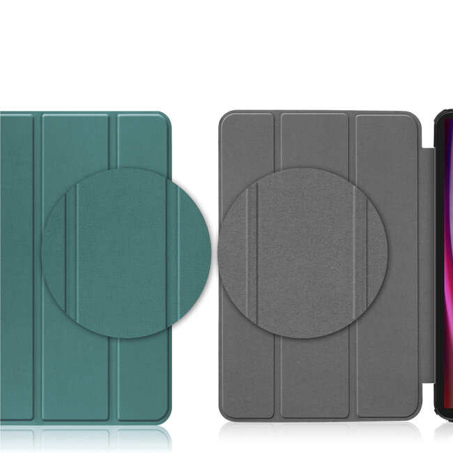 Case2go - Tablet hoes geschikt voor Samsung Galaxy Tab S10 Ultra / S9 Ultra (2024) - Tri-Fold Book Case - 14.6 inch - Donker Groen