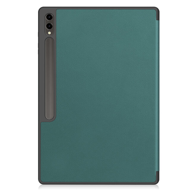 Case2go - Tablet hoes geschikt voor Samsung Galaxy Tab S10 Ultra / S9 Ultra (2024) - Pencil Houder - 14.6 Inch - Donker Groen