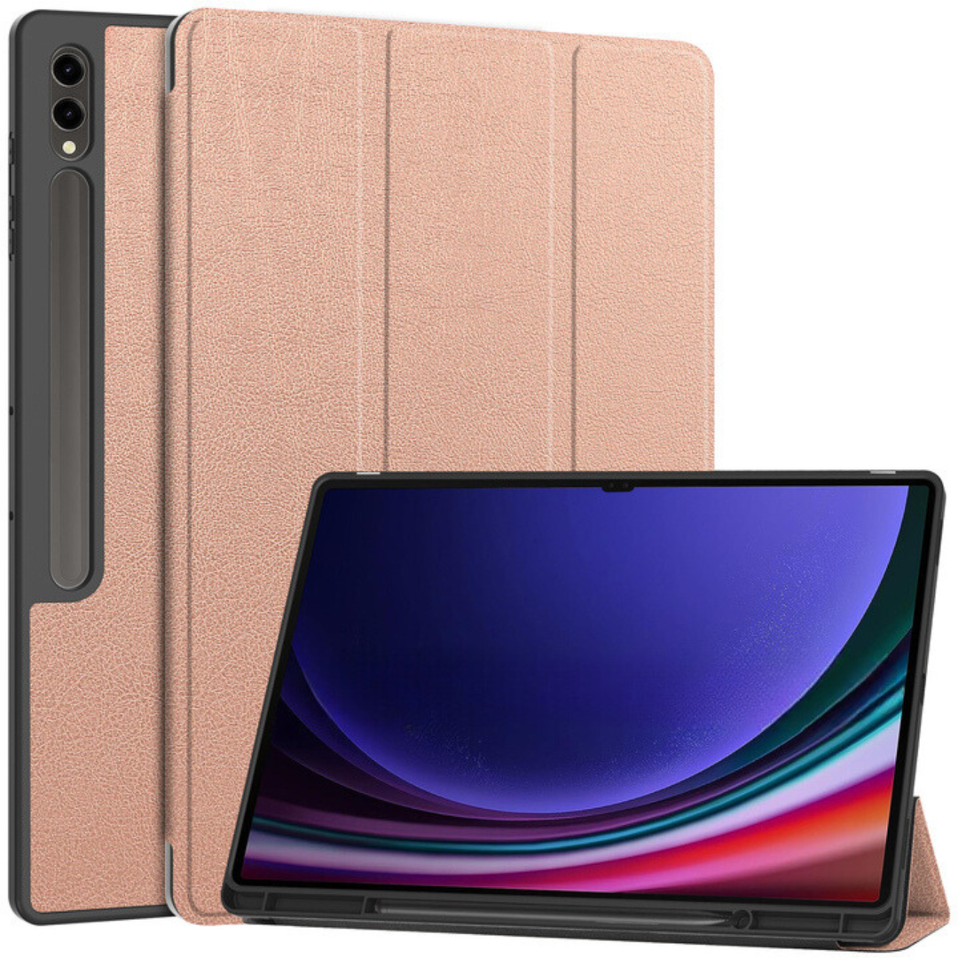 Case2go - Tablet hoes geschikt voor Samsung Galaxy Tab S10 Ultra / S9 Ultra (2024) - Pencil Houder - 14.6 Inch - Rosé-Goud afbeelding