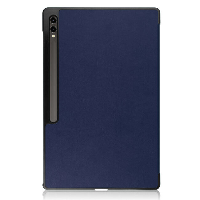 Case2go - Tablet hoes geschikt voor Samsung Galaxy Tab S10 Ultra / S9 Ultra (2024) - Tri-Fold Book Case - 14.6 inch - Donker Blauw