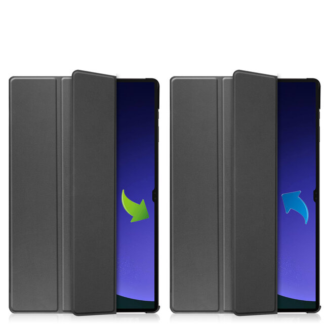 Case2go - Tablet hoes geschikt voor Samsung Galaxy Tab S10 Ultra / S9 Ultra (2024) - Tri-Fold Book Case - 14.6 inch - Grijs