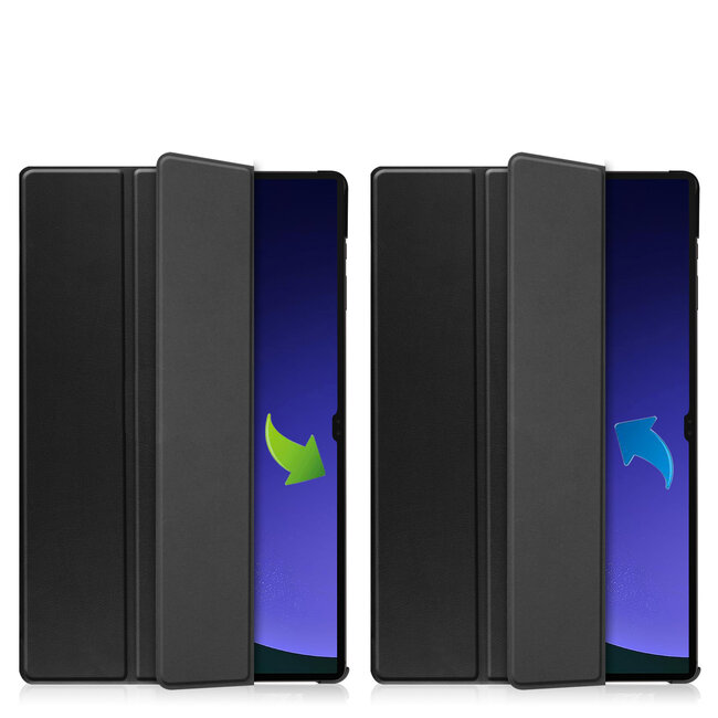 Case2go - Tablet hoes geschikt voor Samsung Galaxy Tab S10 Ultra / S9 Ultra (2024) - Tri-Fold Book Case - 14.6 inch - Zwart