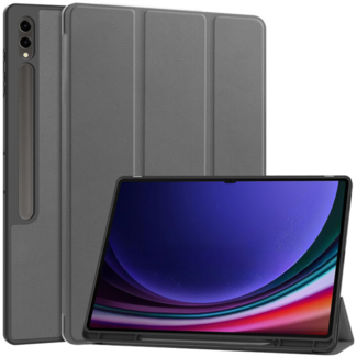 Case2go Case2go - Tablet hoes geschikt voor Samsung Galaxy Tab S10 Ultra / S9 Ultra (2024) - Pencil Houder - 14.6 Inch - Grijs