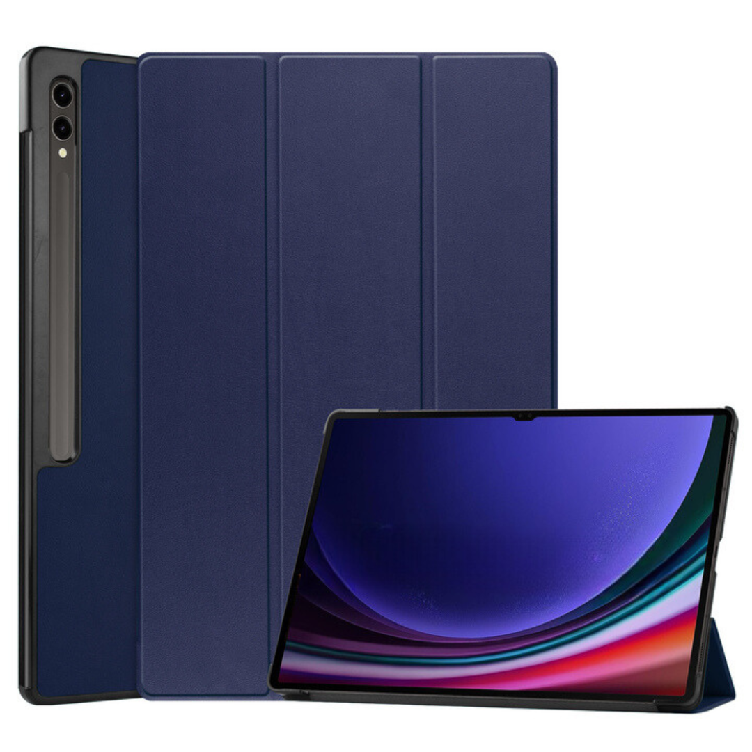 Case2go - Tablet hoes geschikt voor Samsung Galaxy Tab S10 Plus (2024) - Tri-fold Book Case - 12.4 inch - Donkerblauw afbeelding