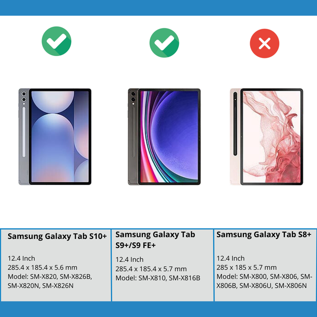 Case2go - Tablet hoes geschikt voor Samsung Galaxy Tab S10 Plus (2024) - Tri-fold Book Case - 12.4 inch - Donkergroen