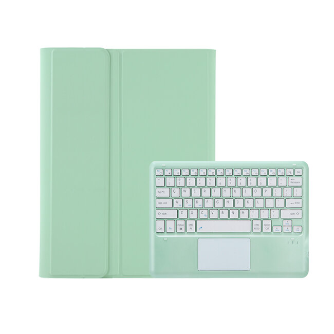 Case2go - Bluetooth Toetsenbord Hoes Geschikt voor Samsung Galaxy Tab S10 Ultra (2024) - Met touchpad en stylus pen houder - QWERTY Keyboard case - Mint Groen