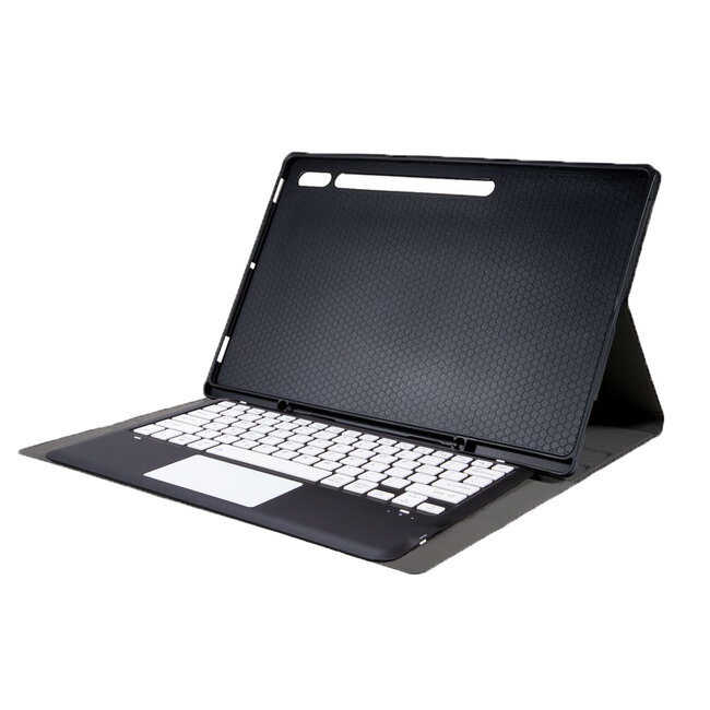Case2go - Bluetooth Toetsenbord Hoes Geschikt voor Samsung Galaxy Tab S10 Ultra (2024) - Met touchpad en stylus pen houder - QWERTY Keyboard case - Zwart