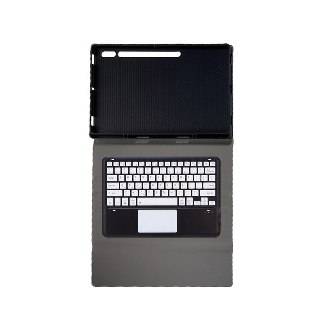 Case2go - Bluetooth Toetsenbord Hoes Geschikt voor Samsung Galaxy Tab S10 Ultra (2024) - Met touchpad en stylus pen houder - QWERTY Keyboard case - Zwart