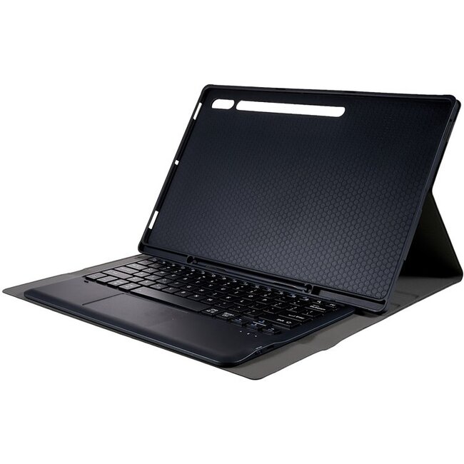Case2go - Bluetooth Toetsenbord Hoes Geschikt voor Samsung Galaxy Tab S10 Ultra (2024) - Met touchpad en stylus pen houder - QWERTY Keyboard case - Zwart