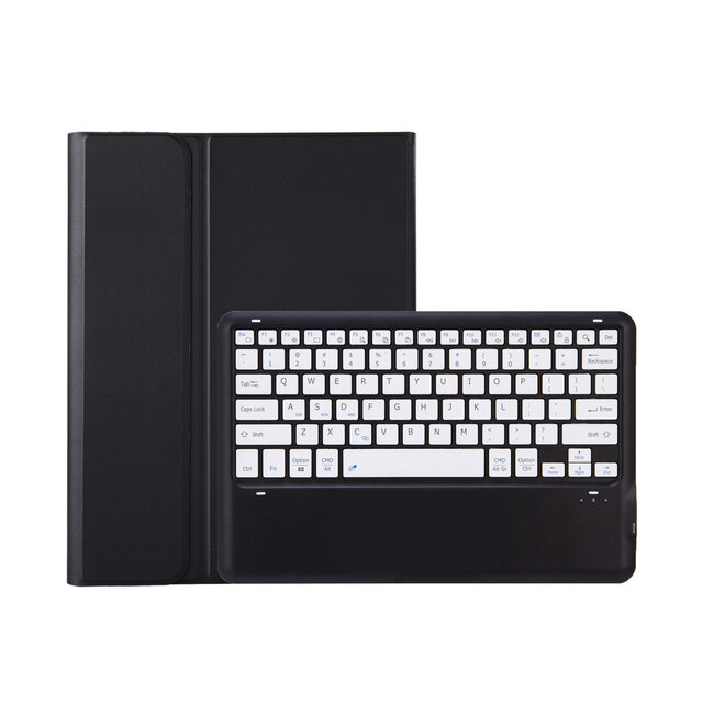 Case2go - Bluetooth Toetsenbord Hoes Geschikt voor Samsung Galaxy Tab S10 Ultra (2024) - Met stylus pen houder - QWERTY Keyboard case - Wit/Zwart