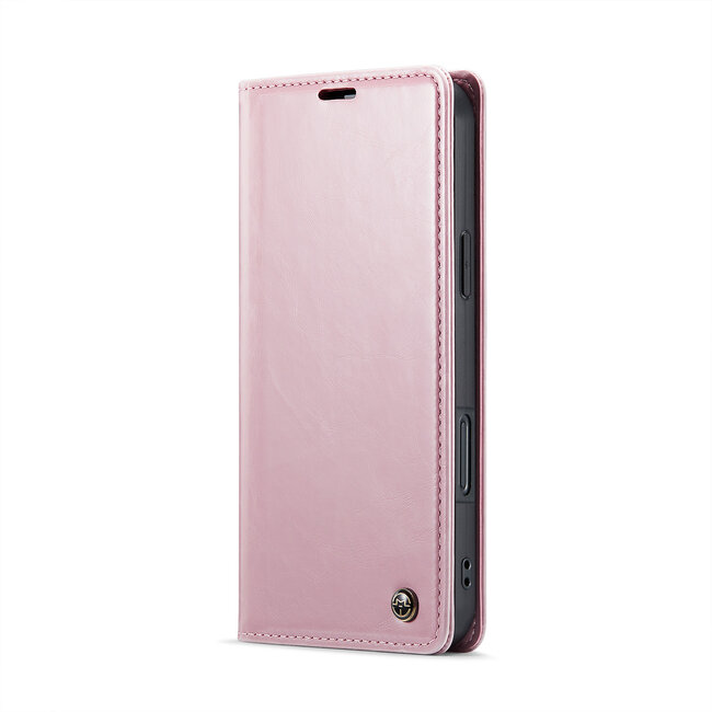 CaseMe - Telefoonhoesje geschikt voor Apple iPhone 16 Plus - Flip Wallet Case - Magneetsluiting - Roze
