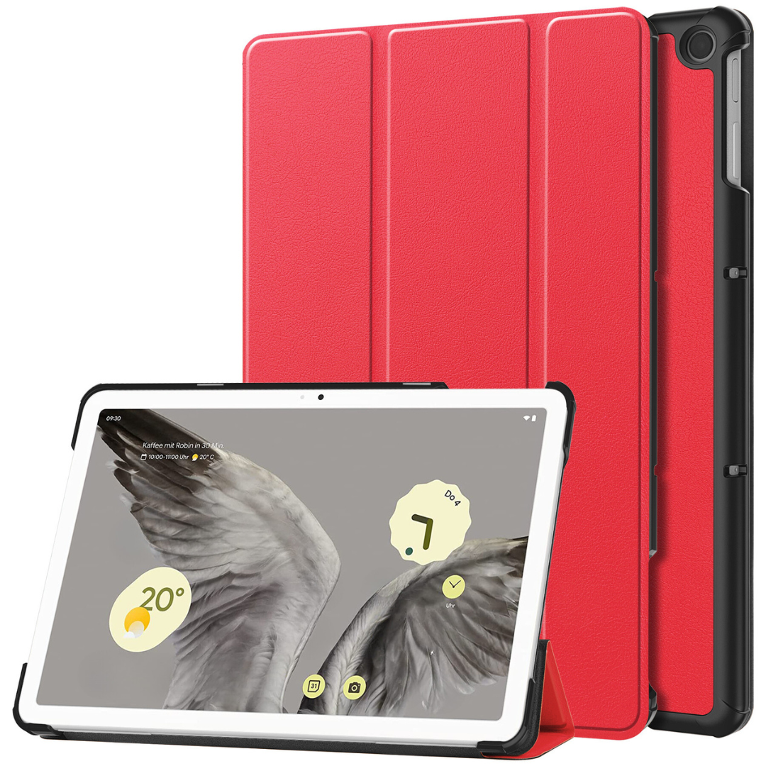 Case2go - Tablet hoes geschikt voor Google Pixel Tablet (2023) - Tri-Fold Book Case - Rood afbeelding