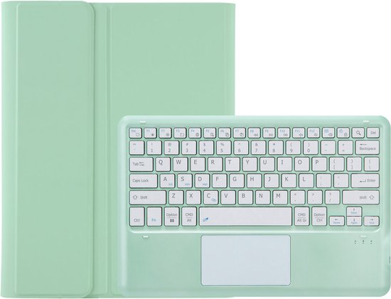 Toetsenbord hoes geschikt voor Samsung Galaxy Tab S10 Plus / Tab S9 Plus / Tab S9 FE Plus - 12.4 Inch - QWERTY - RGB - Stylus pen houder en Touchpad - Mint Groen afbeelding