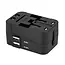 Wozinsky - Reislader - Adapter universeel - Reis adapter 24W EU/US/AUS/UK - Universele wereldstekker - 2 x USB-A - Zwart