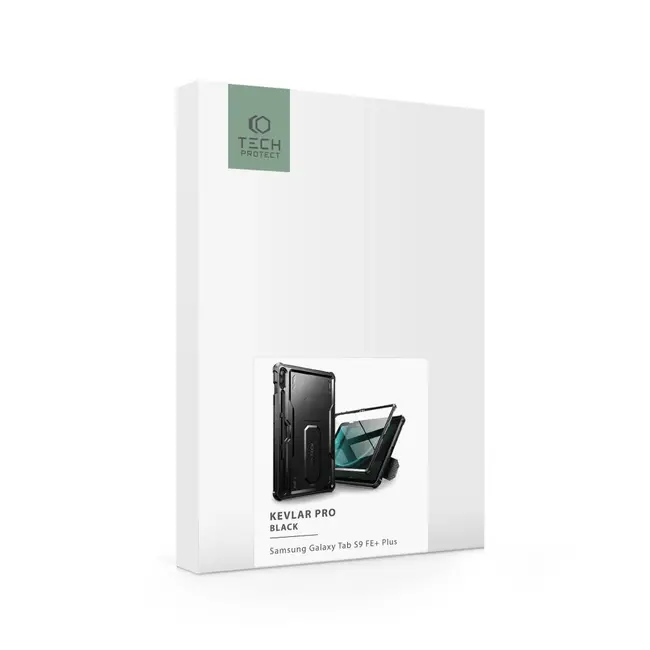 Tech-Protect - Tablet hoes geschikt voor Samsung Galaxy Tab S9 FE Plus - 12.4 Inch - Met Pencil Houder - Kevlar Pro Case  - Zwart