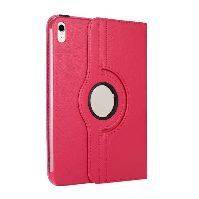 Case2go - Tablet hoes geschikt voor Apple iPad 11 (2025) A16 / Apple iPad 10.9 (2022) - Draaibare Bookcase - Magenta