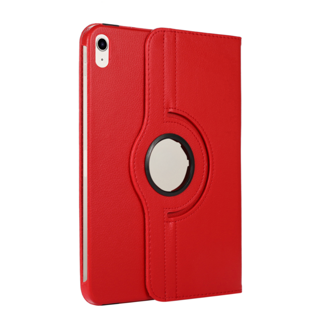 Case2go - Tablet hoes geschikt voor Apple iPad 11 (2025) A16 / Apple iPad 10.9 (2022) - Draaibare Bookcase - Rood