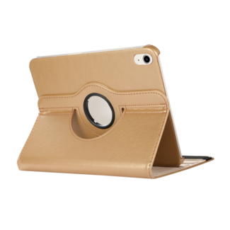 Case2go Case2go - Tablet hoes geschikt voor Apple iPad 11 (2025) A16 / Apple iPad 10.9 (2022) - Draaibare Bookcase - Goud
