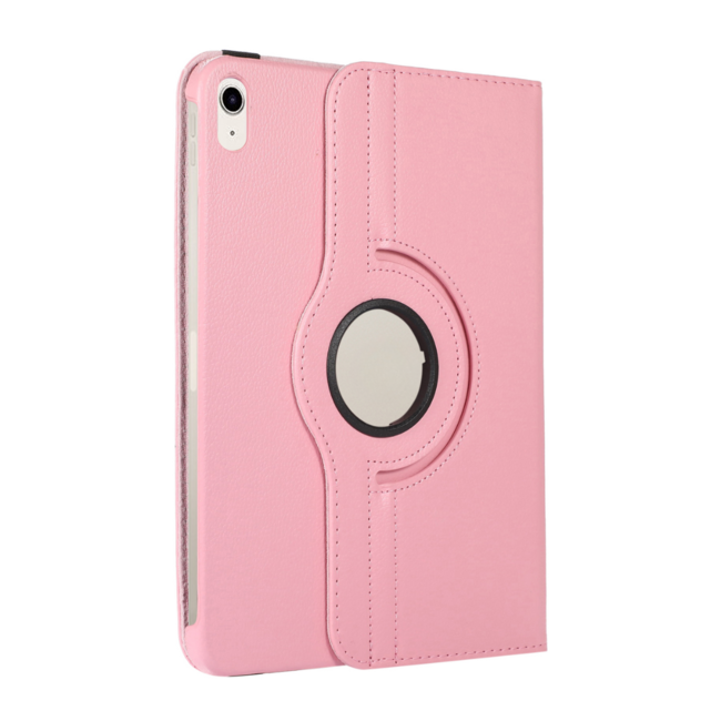 Case2go - Tablet hoes geschikt voor Apple iPad 11 (2025) A16 / Apple iPad 10.9 (2022) - Draaibare Bookcase - Roze