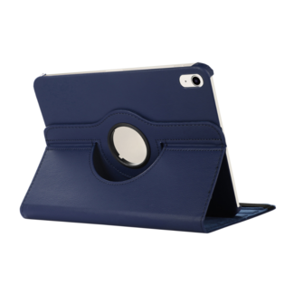 Case2go Case2go - Tablet hoes geschikt voor Apple iPad 11 (2025) A16 / Apple iPad 10.9 (2022) - Draaibare Bookcase - Donker Blauw
