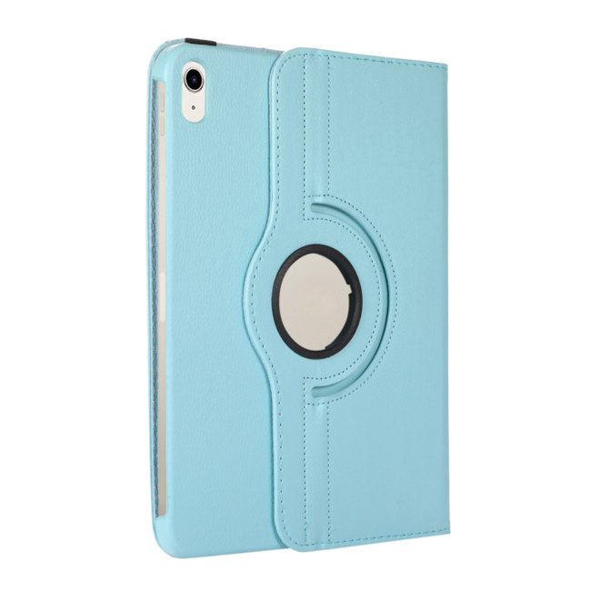 Case2go - Tablet hoes geschikt voor Apple iPad 11 (2025) A16 / Apple iPad 10.9 (2022) - Draaibare Bookcase - Licht Blauw