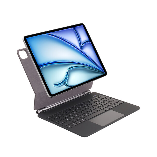 Case2go - Toetsenbord hoes geschikt voor Apple iPad Air 13 (2024) / iPad Pro 12.9 (2018-2022) - Bluetooth Toetsenbord hoes - met Touchpad - Zwart