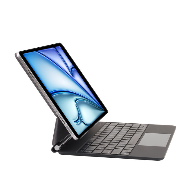 Case2go - Toetsenbord hoes geschikt voor Apple iPad Air 13 (2024) / iPad Pro 12.9 (2018-2022) - Bluetooth Toetsenbord hoes - met Touchpad - Zwart