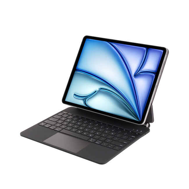 Case2go - Toetsenbord hoes geschikt voor Apple iPad Air 13 (2024) / iPad Pro 12.9 (2018-2022) - Bluetooth Toetsenbord hoes - met Touchpad - Zwart