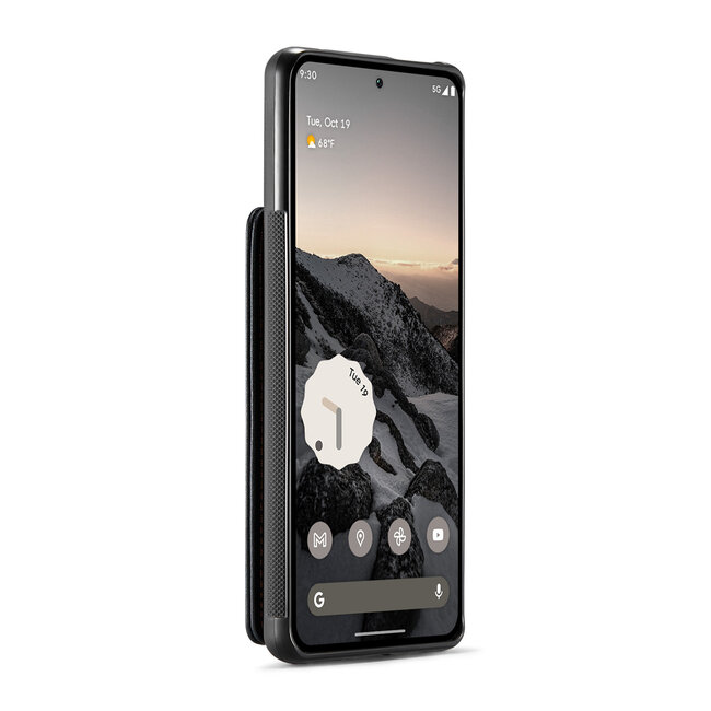 CaseMe - Telefoonhoesje geschikt voor Google Pixel 9 Pro XL - Back Cover met RFID Pasjeshouder - Zwart