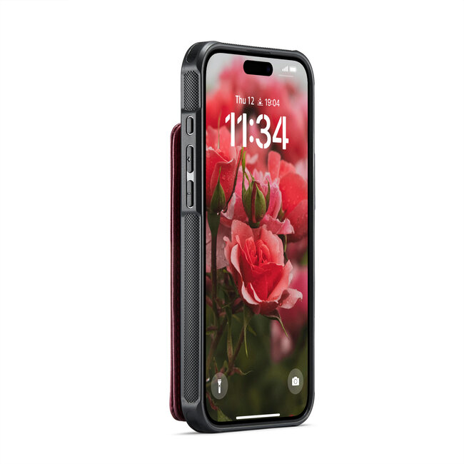 CaseMe - Telefoonhoesje geschikt voor Apple iPhone 16 Plus - Back Cover met RFID Pasjeshouder - Rood