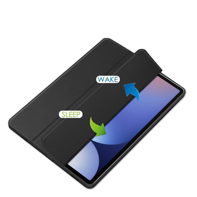 Case2go - Tablet hoes geschikt voor Samsung Galaxy Tab S10 Plus - Acrylic Trifold - Auto/Wake - 12.4 Inch - Zwart