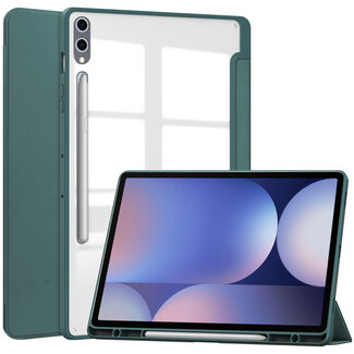 Case2go Case2go - Tablet hoes geschikt voor Samsung Galaxy Tab S10 Plus - Acrylic Trifold - Auto/Wake - 12.4 Inch - Donkergroen
