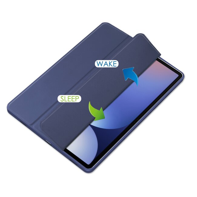 Case2go - Tablet hoes geschikt voor Samsung Galaxy Tab S10 Plus - Acrylic Trifold - Auto/Wake - 12.4 Inch - Donkerblauw