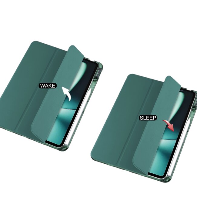 Case2go - Tablet hoes geschikt voor Oppo OnePlus PAD 2023/Oppo pad 2 - Acrylic Trifold - Auto/Wake - 11.61 Inch - Donker Groen