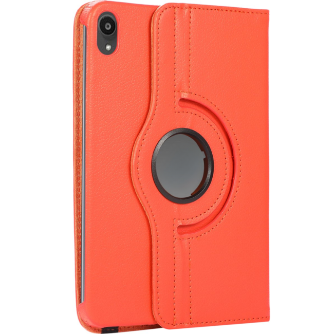 Case2go - Tablet hoes geschikt voor Apple iPad Mini 6 (2021) / Mini 7 (2024) - 8.3 Inch - Draaibare Book Case Cover - Oranje