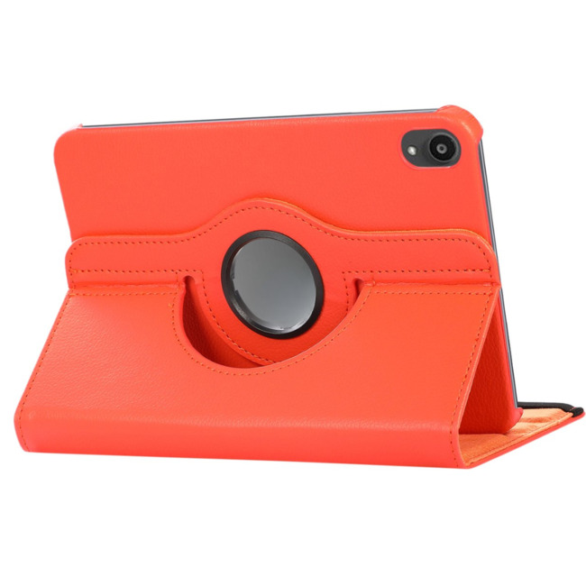 Case2go - Tablet hoes geschikt voor Apple iPad Mini 6 (2021) / Mini 7 (2024) - 8.3 Inch - Draaibare Book Case Cover - Oranje