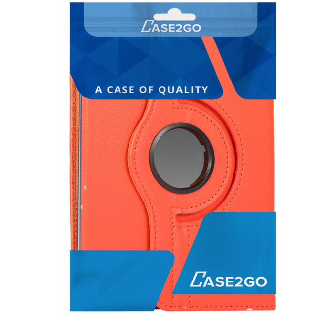 Case2go - Tablet hoes geschikt voor Apple iPad Mini 6 (2021) / Mini 7 (2024) - 8.3 Inch - Draaibare Book Case Cover - Oranje