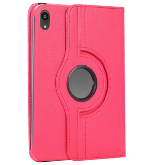 Case2go Case2go - Tablet hoes geschikt voor Apple iPad Mini 6 (2021) / Mini 7 (2024) - 8.3 Inch - Draaibare Book Case Cover - Magenta