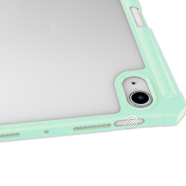 Tablet hoes geschikt voor Apple iPad Mini 7 (2024) - Acrylic Trifold case - met Auto/Wake functie en Magneetsluiting - Mint Groen