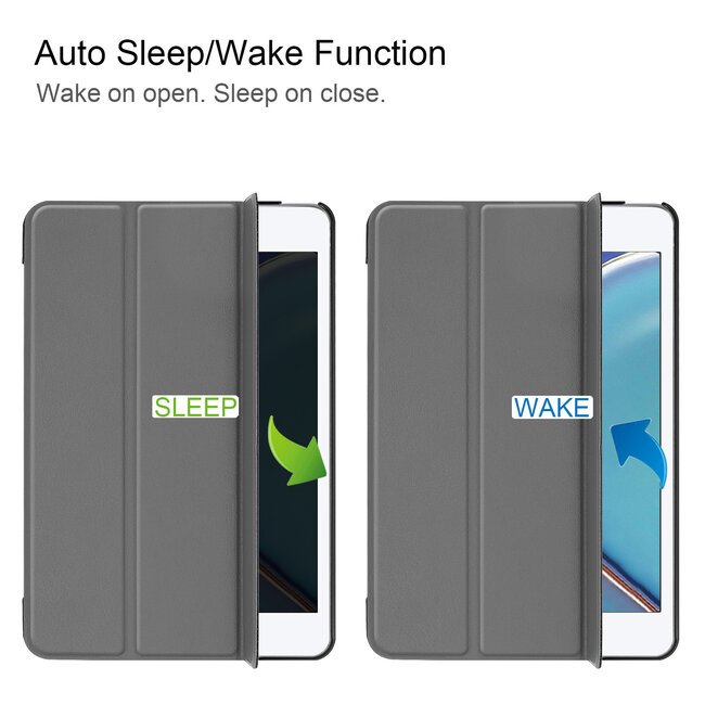 Tablet hoes geschikt voor iPad Mini 2021 - Tri-Fold Book Case - Grijs