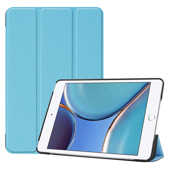 Tablet hoes geschikt voor iPad Mini 2021 - Tri-Fold Book Case - Licht Blauw