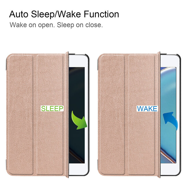 Tablet hoes geschikt voor iPad Mini 2021 - Tri-Fold Book Case - Rosé-Goud